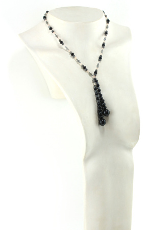 Bijou lariat Mystique en Onyx et Labradorite – Énergie Sombre et Envoûtante