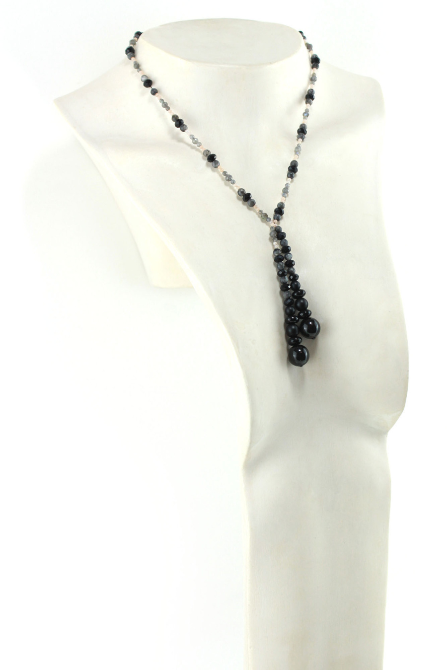Bijou lariat Mystique en Onyx et Labradorite – Énergie Sombre et Envoûtante