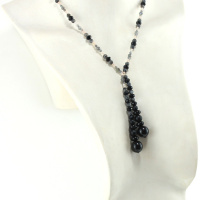 Bijou lariat Mystique en Onyx et Labradorite – Énergie Sombre et Envoûtante