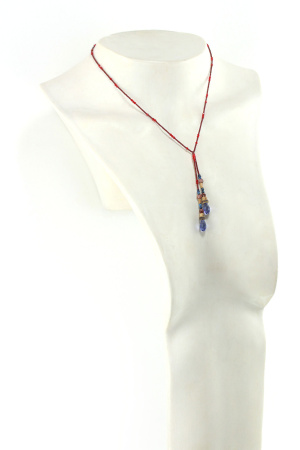 Collier Lasso en Cristal Bleu Saphir
