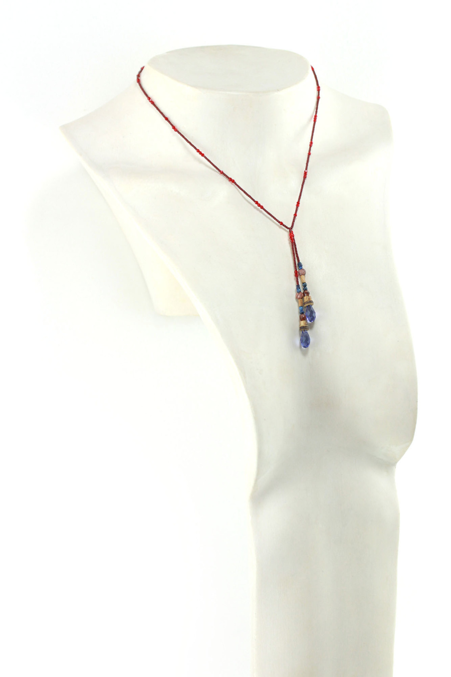 Collier Lasso en Cristal Bleu Saphir