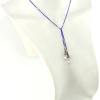 Collier lariat en Cristal bleu Saphir & argent d’Hématite