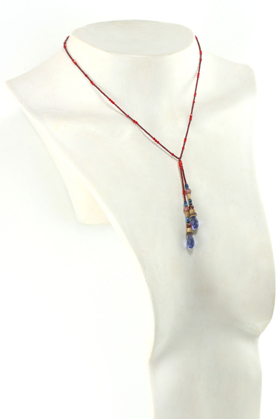 Collier Lasso en Cristal Bleu Saphir