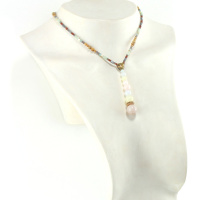 Collar gargantilla de madera de Palo Santo y Morganita