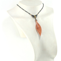 Collier en Bois naturel d'Ebène et perles naturelles