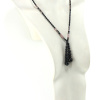 Collier lariat Mystique en perles naturelles de Rhodonite