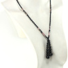 Collier lariat Mystique en perles naturelles de Rhodonite