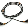 Collier lariat Rituel en perles d'Obsidienne