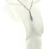 Collier lariat Royal en Cristal Bleu et perles naturelles