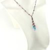 Collier lariat Royal en Cristal Bleu et perles naturelles