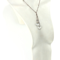 Collier lariat Subtil en Cristal & pierre de Pyrite