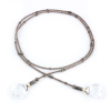 Collier lariat Subtil en Cristal & pierre de Pyrite