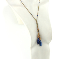Vintage Lariat-Halskette aus Lapislazuli und Jaspis – Zeitlose Eleganz und Tradition