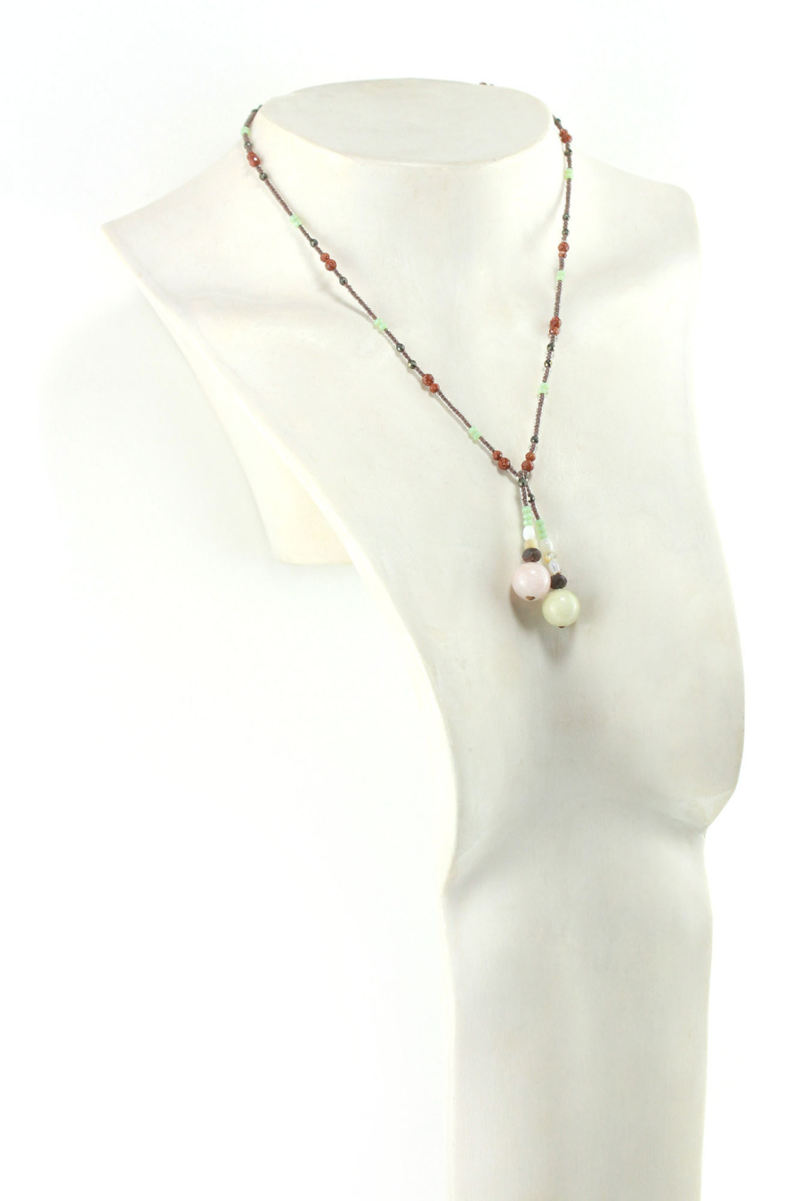 Collier Echarpe Bijou en Morganite & Sable d’Or