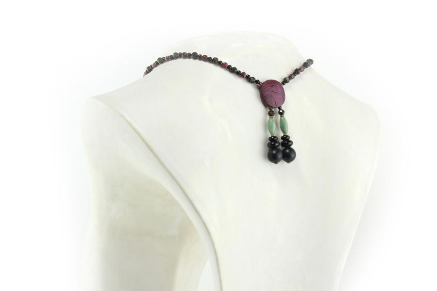 Collier princesse glamour en bois exotique