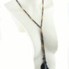 Collier talisman double feuille en Ébène de Macassar