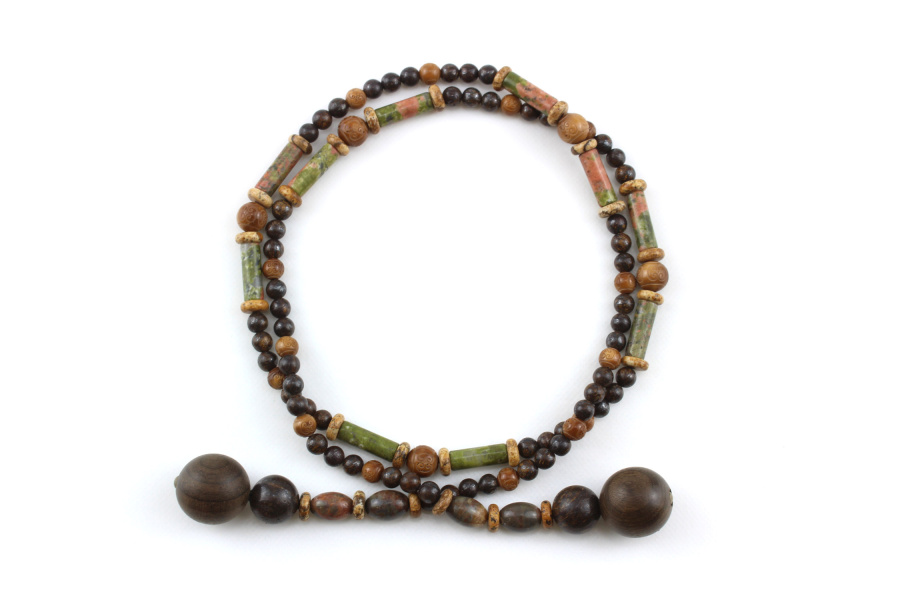 Lariat Boisé en Bronzite et Œil de Tigre – Énergie Automnale & Chaleur Organique