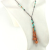 Lariat Ethnique Turquoise Gris et Orange – Bijou Totem