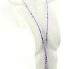 Lariat Lapis-Lazuli & Perles Mauves – Élégance Minérale et Intemporelle