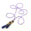 Lariat Lapis-Lazuli & Perles Mauves – Élégance Minérale et Intemporelle