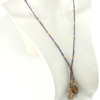Collier lariat Nomade en Jaspe et Pyrite – Bijou Tribal & Naturel