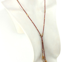 Lariat Solaire en Cristaux Marron Ambré