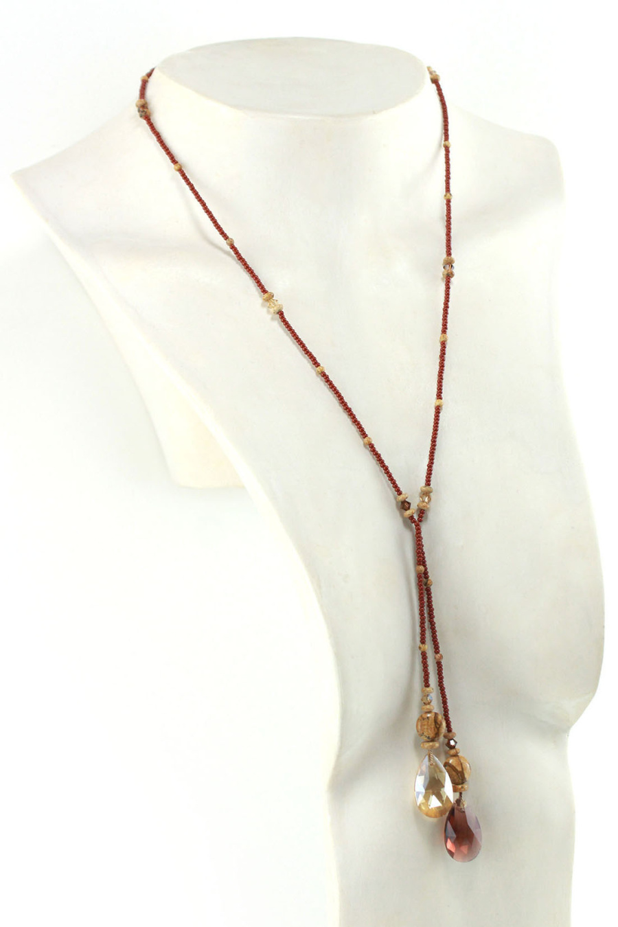 Lariat Solaire en Cristaux Marron Ambré