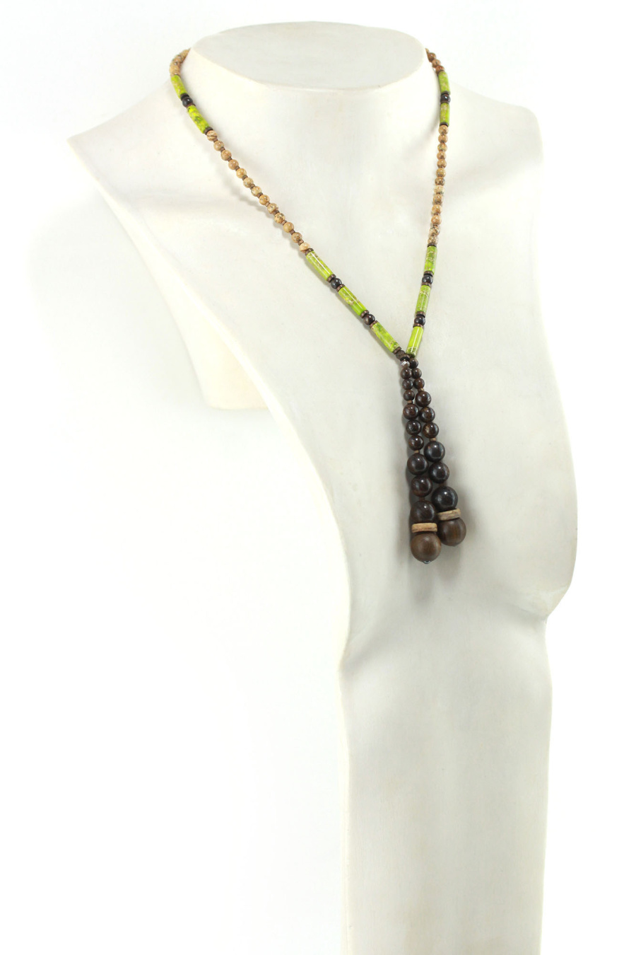 Lariat automnal en Perles Naturelles de Bronzite – Bijou Artisanal