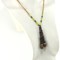 Un Bijou automnal en perles naturelles de Bronzite - Lasso aux Couleurs de l’Automne