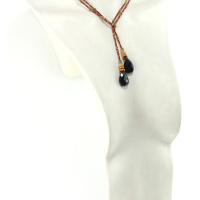 Lariat bohème en Obsidienne – Élégance naturelle et intemporelle