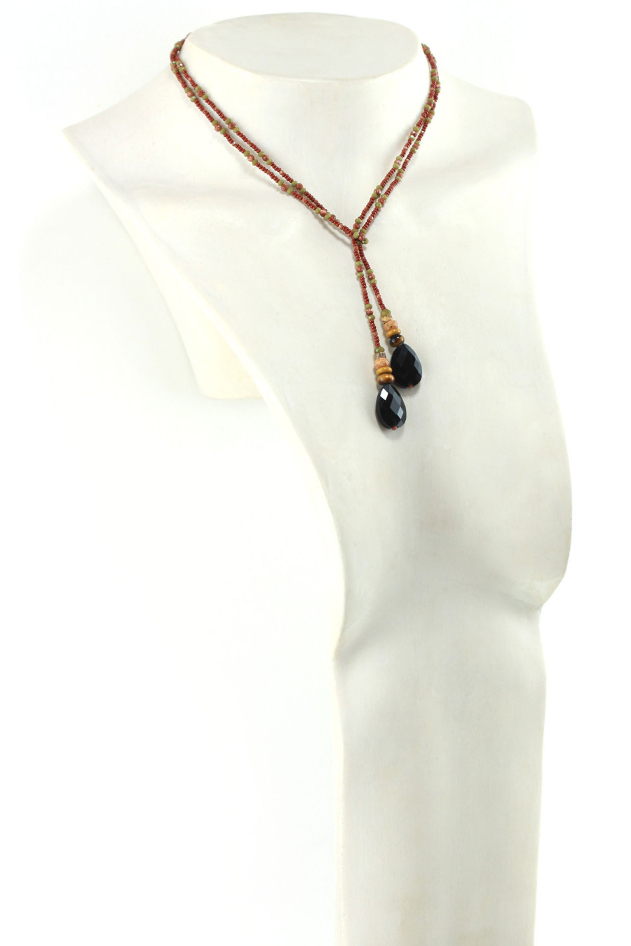 Lariat bohème en Obsidienne – Élégance naturelle et intemporelle