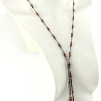 Lariat original en perles naturelles – Élégance et authenticité