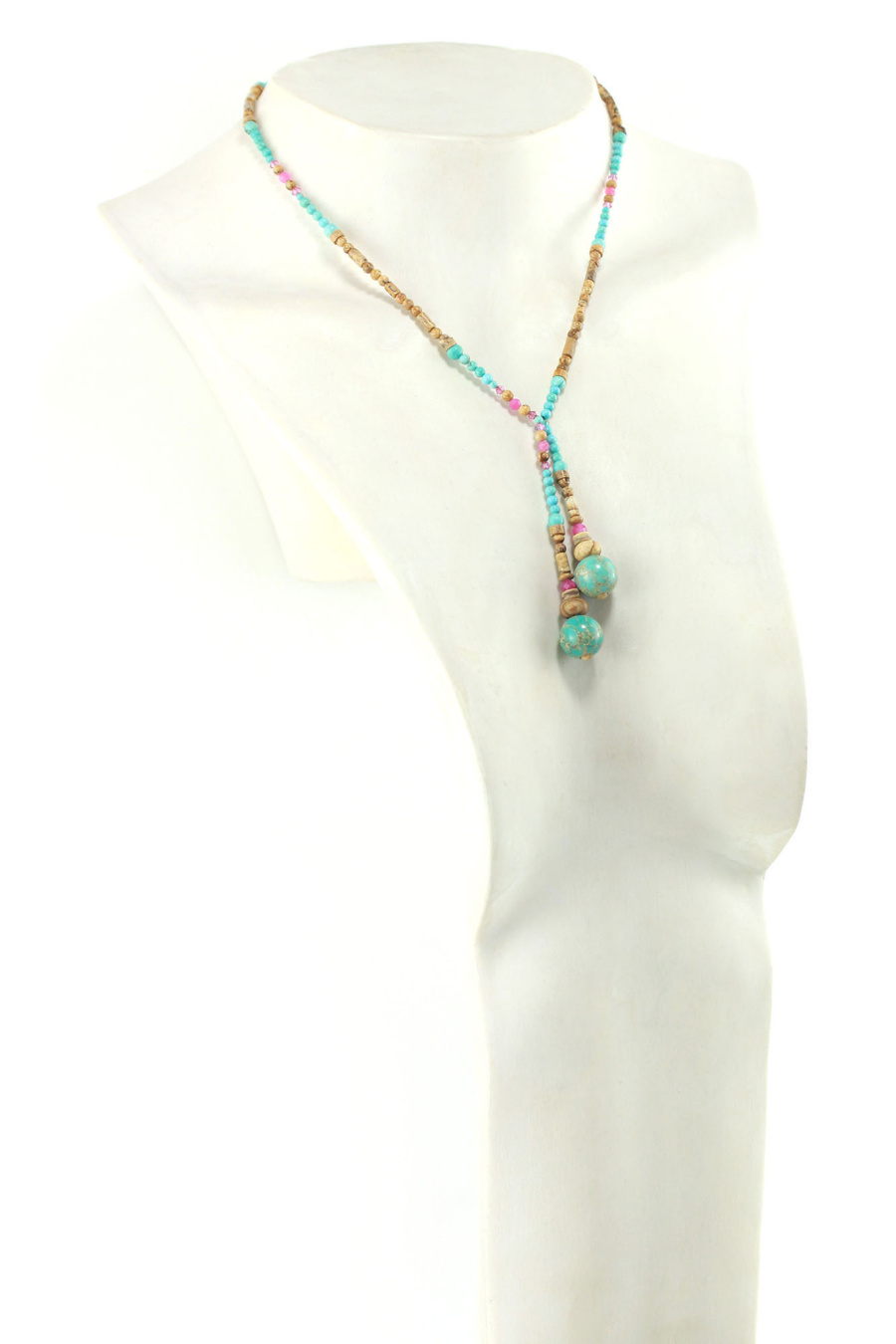 lariat style amérindien en perles de tourmaline bijou d'ancrage