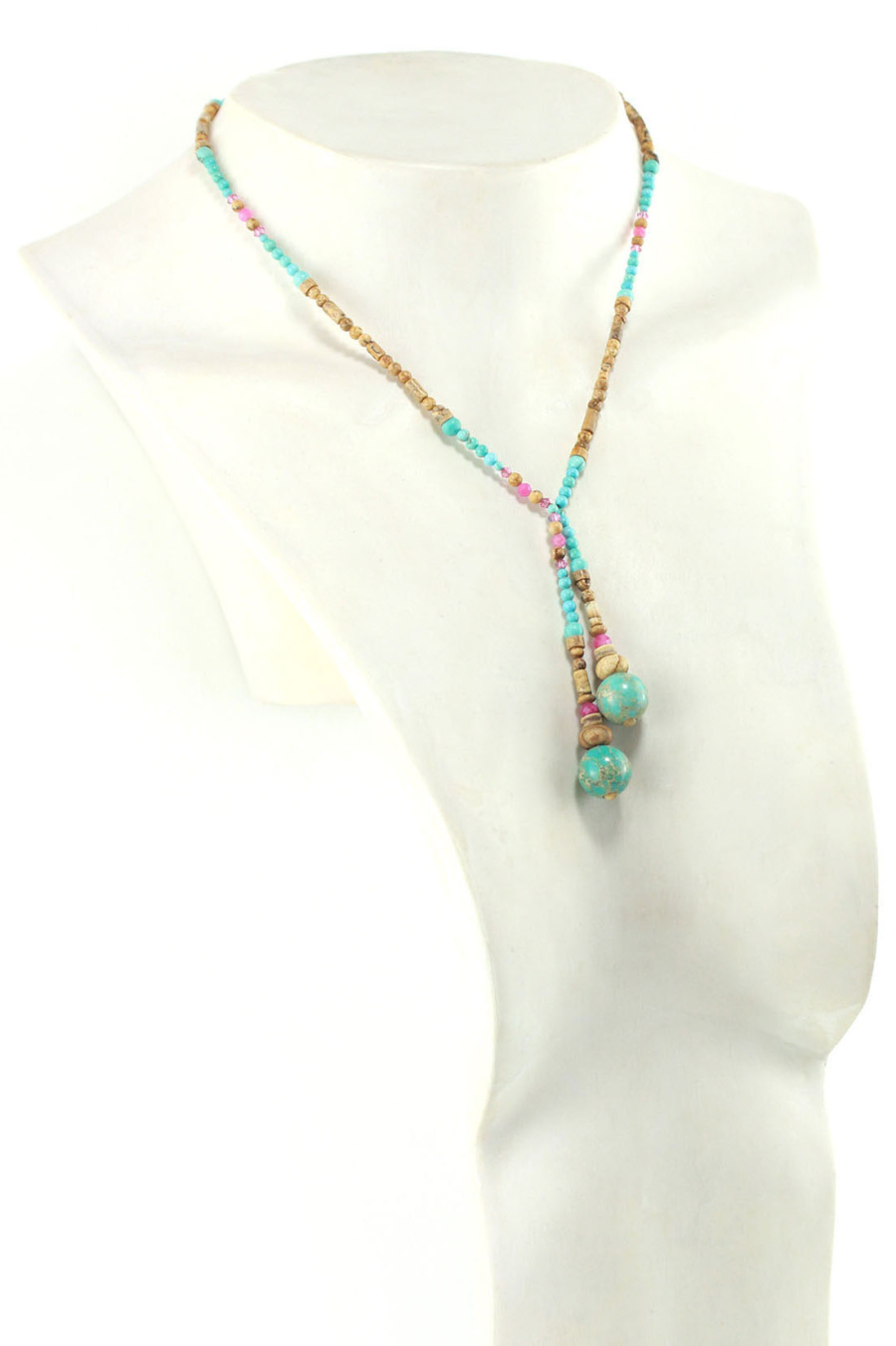 Lariat style Amérindien en perles de Tourmaline – Bijou d'Ancrage