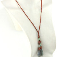 Lasso Amérindien en Labradorite & Cristal