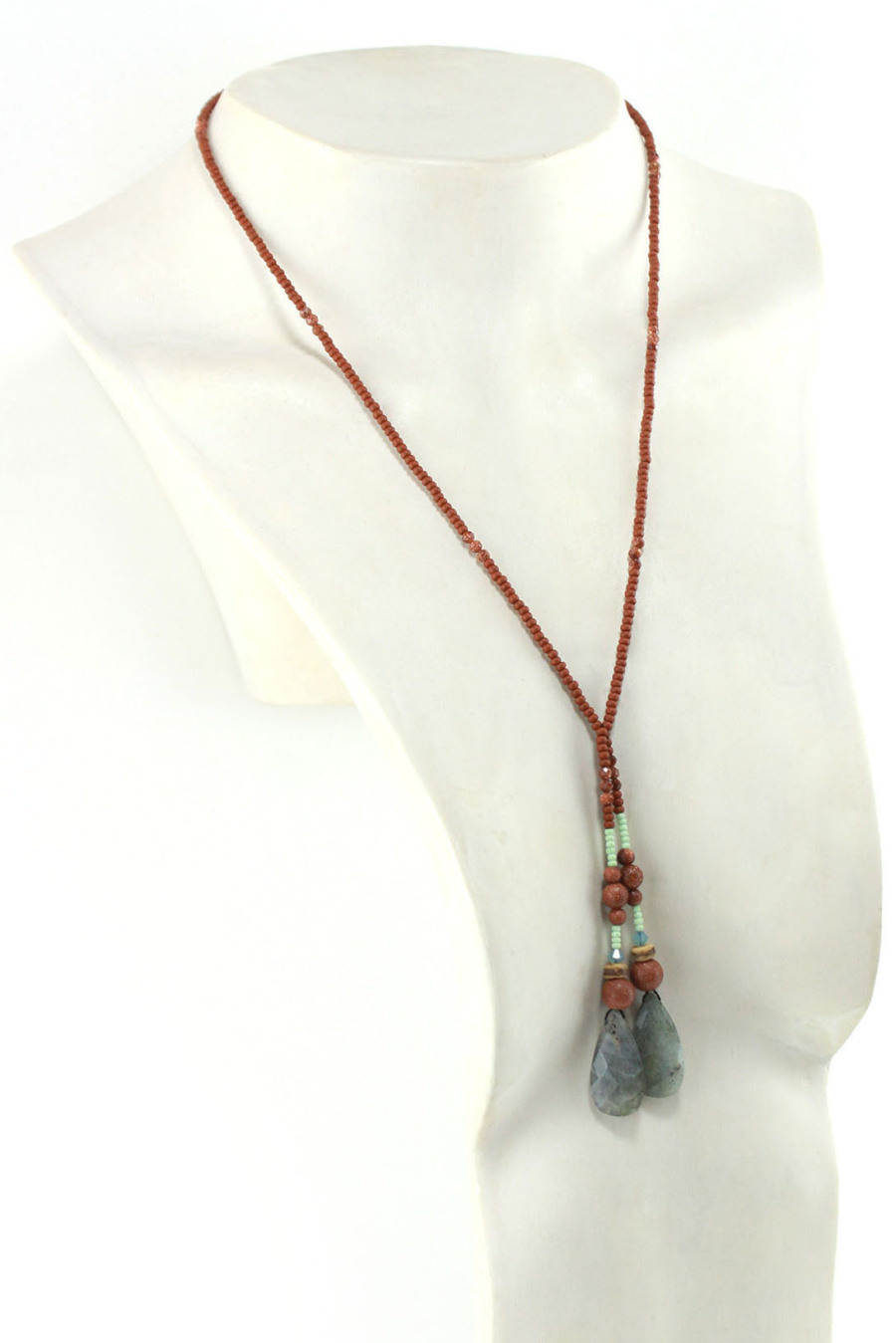 Lasso Amérindien en Labradorite & Cristal