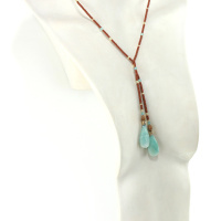 Lazo nativo americano hecho de piedra aguamarina natural