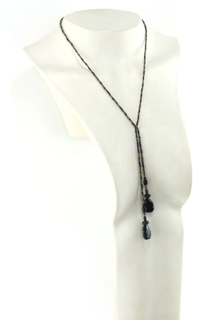 Lasso Noir et Métal en Onyx