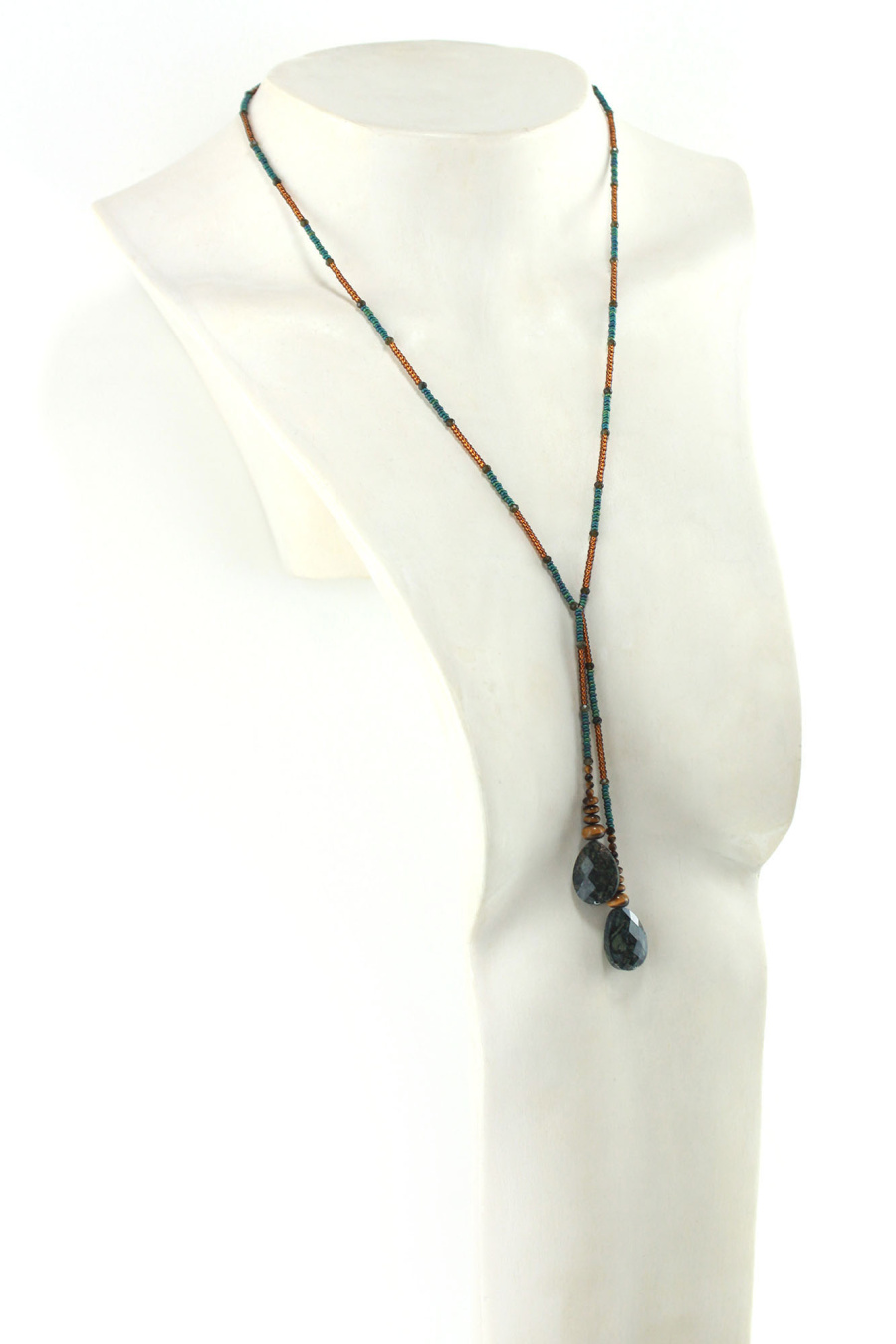 Lasso Totem en Œil de Tigre et Obsidienne