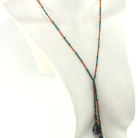 Lasso Totem en Œil de Tigre et Obsidienne