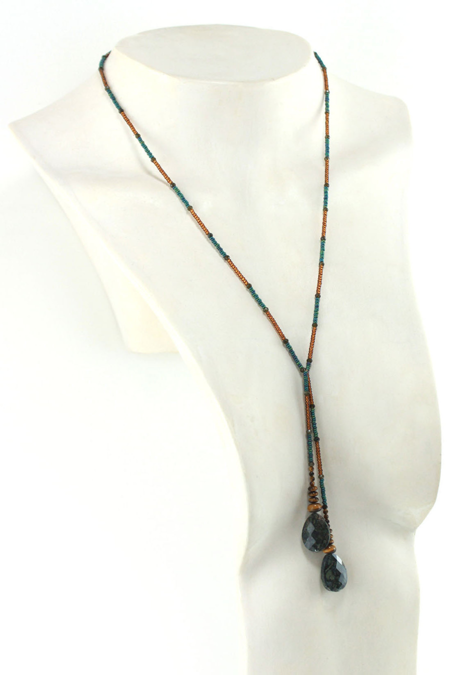 Lasso Totem en Œil de Tigre et Obsidienne