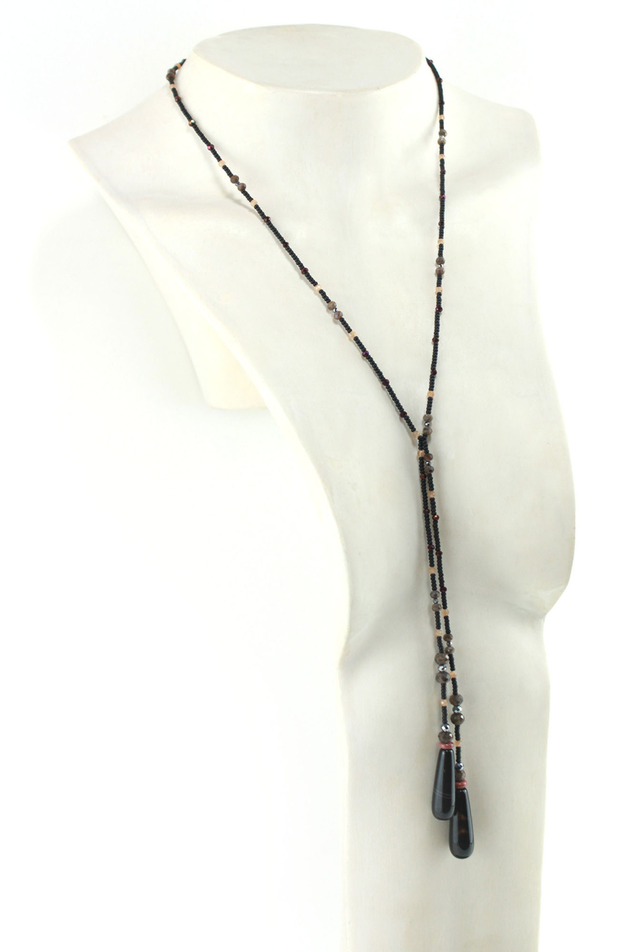 Sautoir Élégant en Pierres Naturelles – Harmonie Mystique et Organique