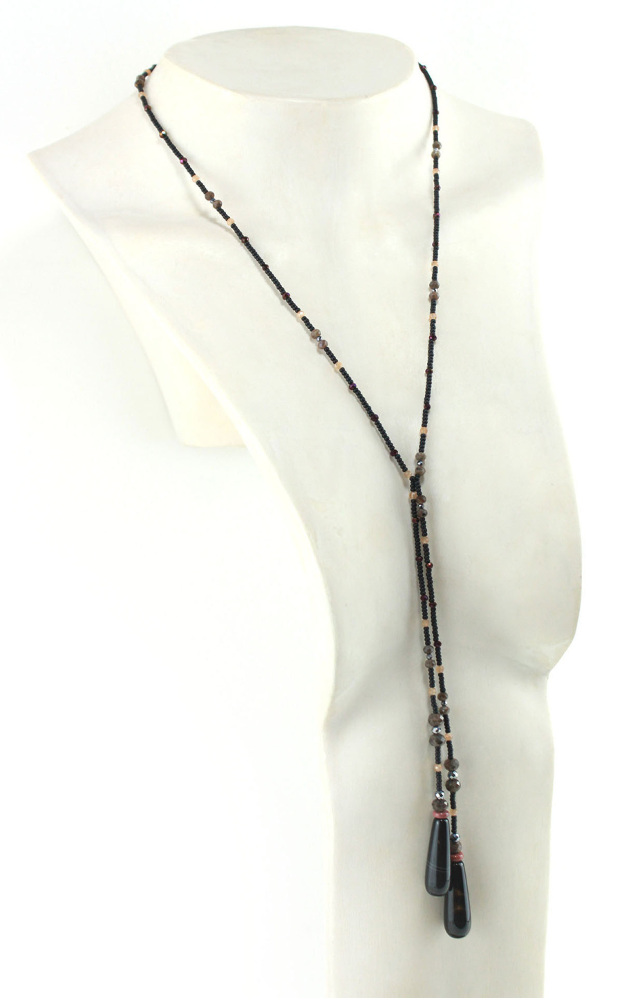 Sautoir Élégant en Pierres Naturelles – Harmonie Mystique et Organique