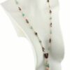 Collier sautoir vintage en perles et bois