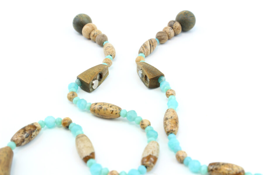 Choker Palo Santo & Amazonite