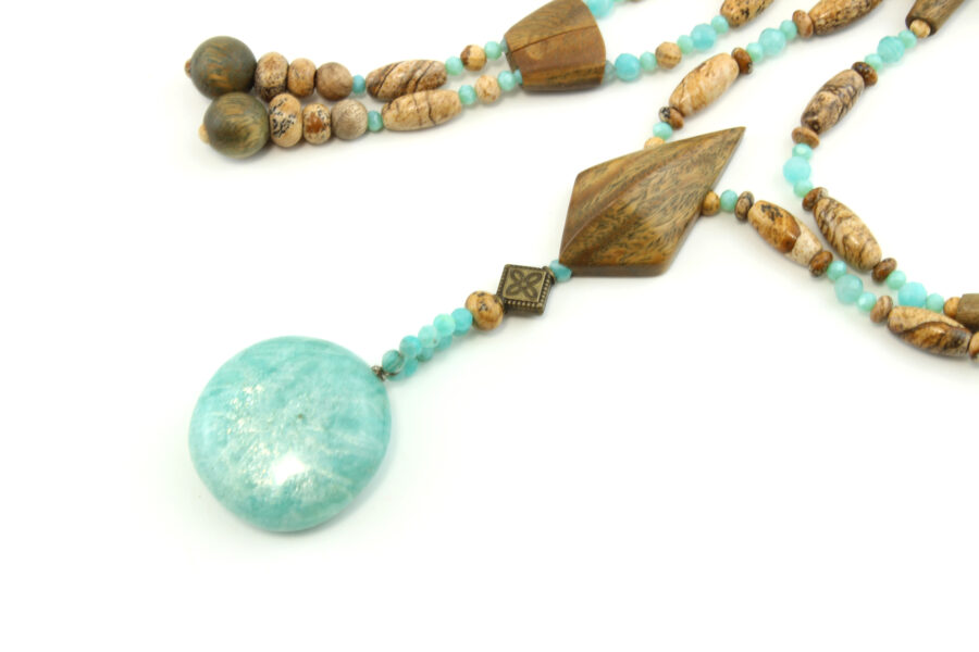 Choker Palo Santo & Amazonite