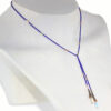 Collier lariat design bleu et argent
