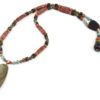 Collier pierre de rivière et bois précieux artisanal