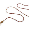Lariat Solaire en Cristaux Marron Ambré – Chaleur Dorée & Élégance Naturelle